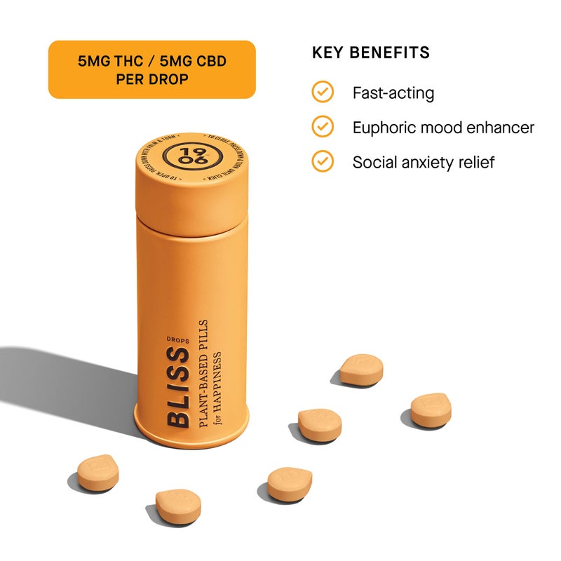 Photograph of product: 1906 Tablets Edibles 20pk/100mg- Bliss 1:1 (5mg CBD:5 mg TH-oui)