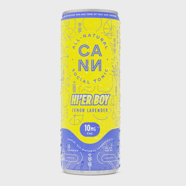 Photograph of product: CANN HI'ER BOY | Lemon Lavendar | 10mg THC Infused Social Tonic Can