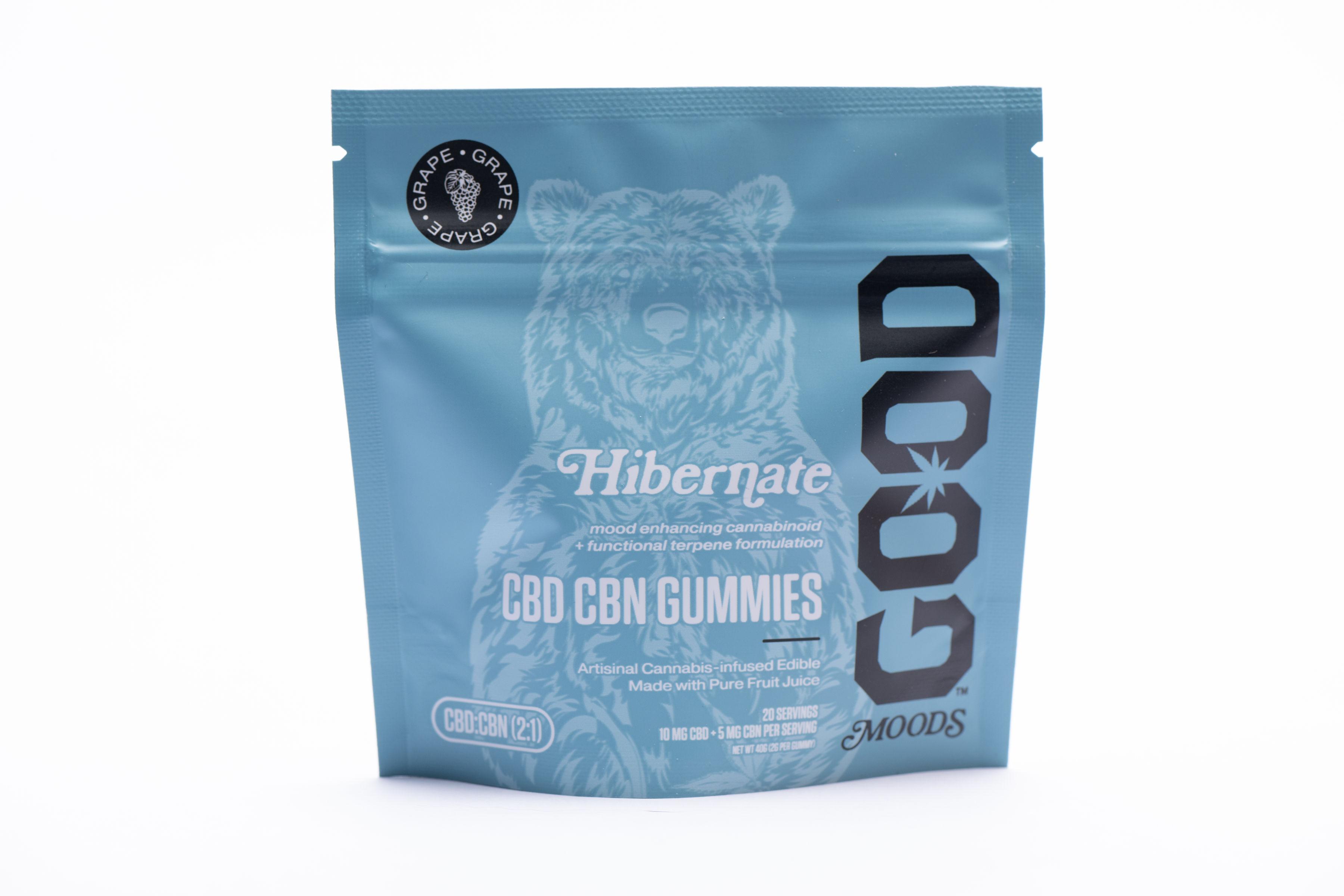 Photograph of product: *Moods* 2:1 CBD/CDN Hibernation Gummies