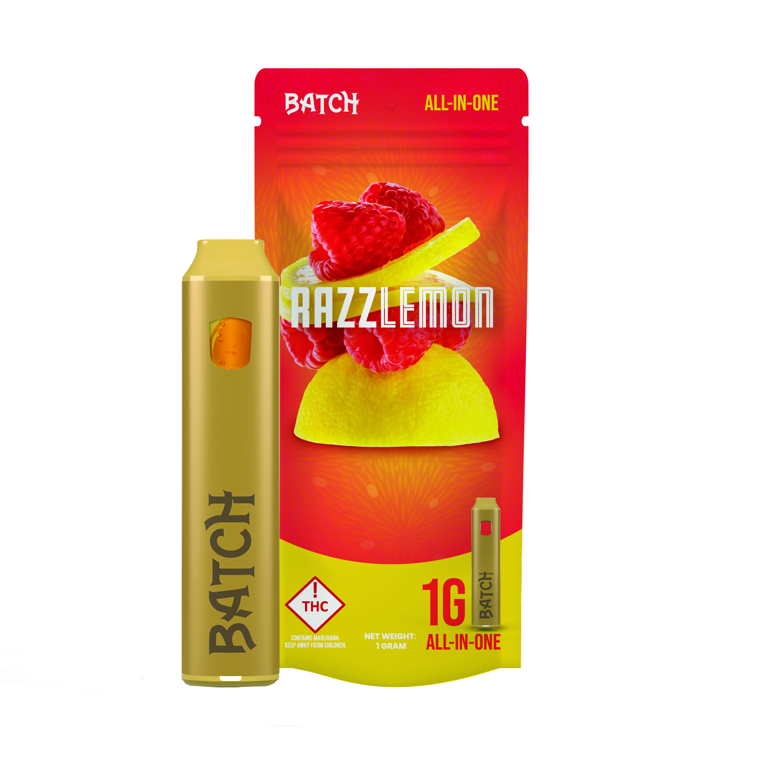 Photograph of Product: Batch | AIO | Flavors Razzlemon | 1 g