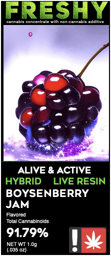 Photograph of product: Freshy - Boysenberry Jam (H) - Live Resin Cartridge 1g