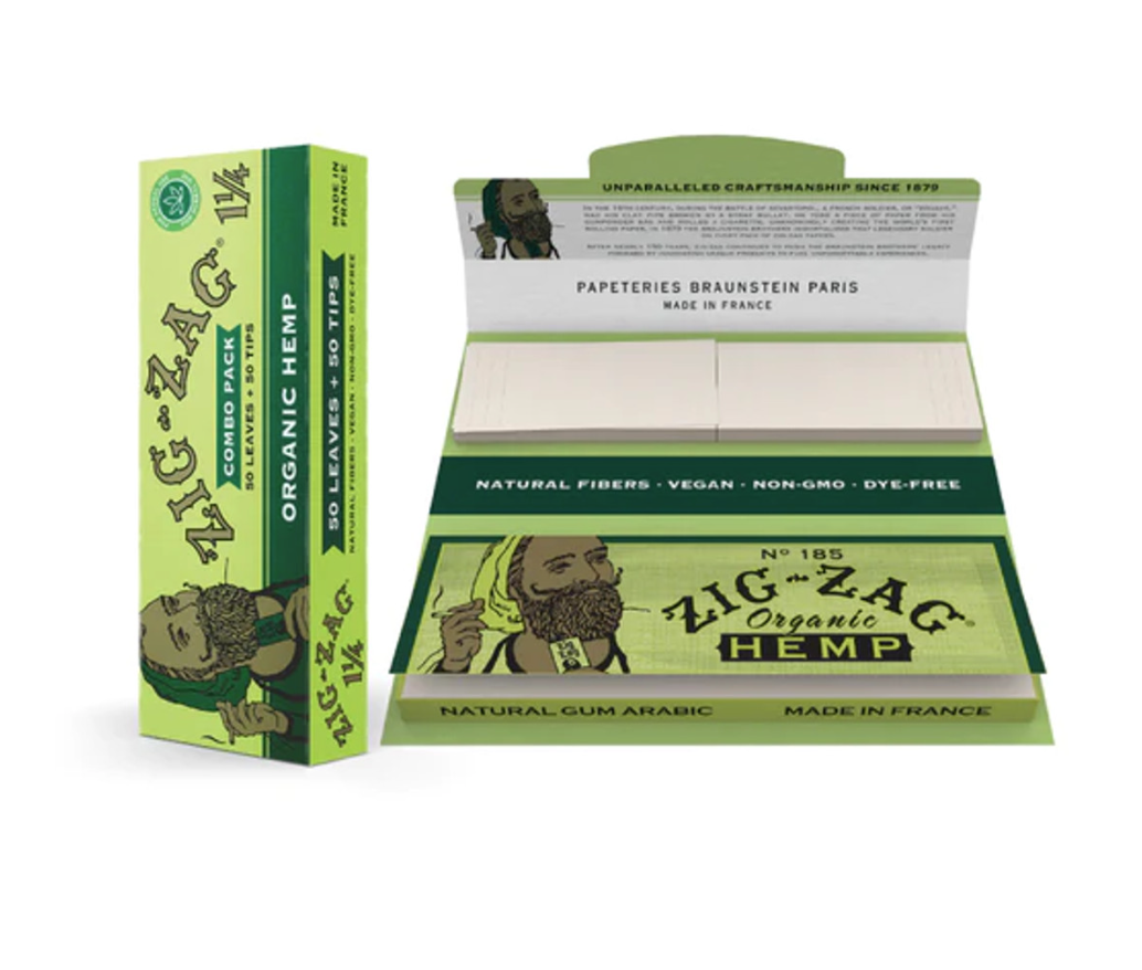 Photograph of product: Zig-Zag Combo Pack 1 1/4 Organic Hemp Carton | 50 Papers and Tips
