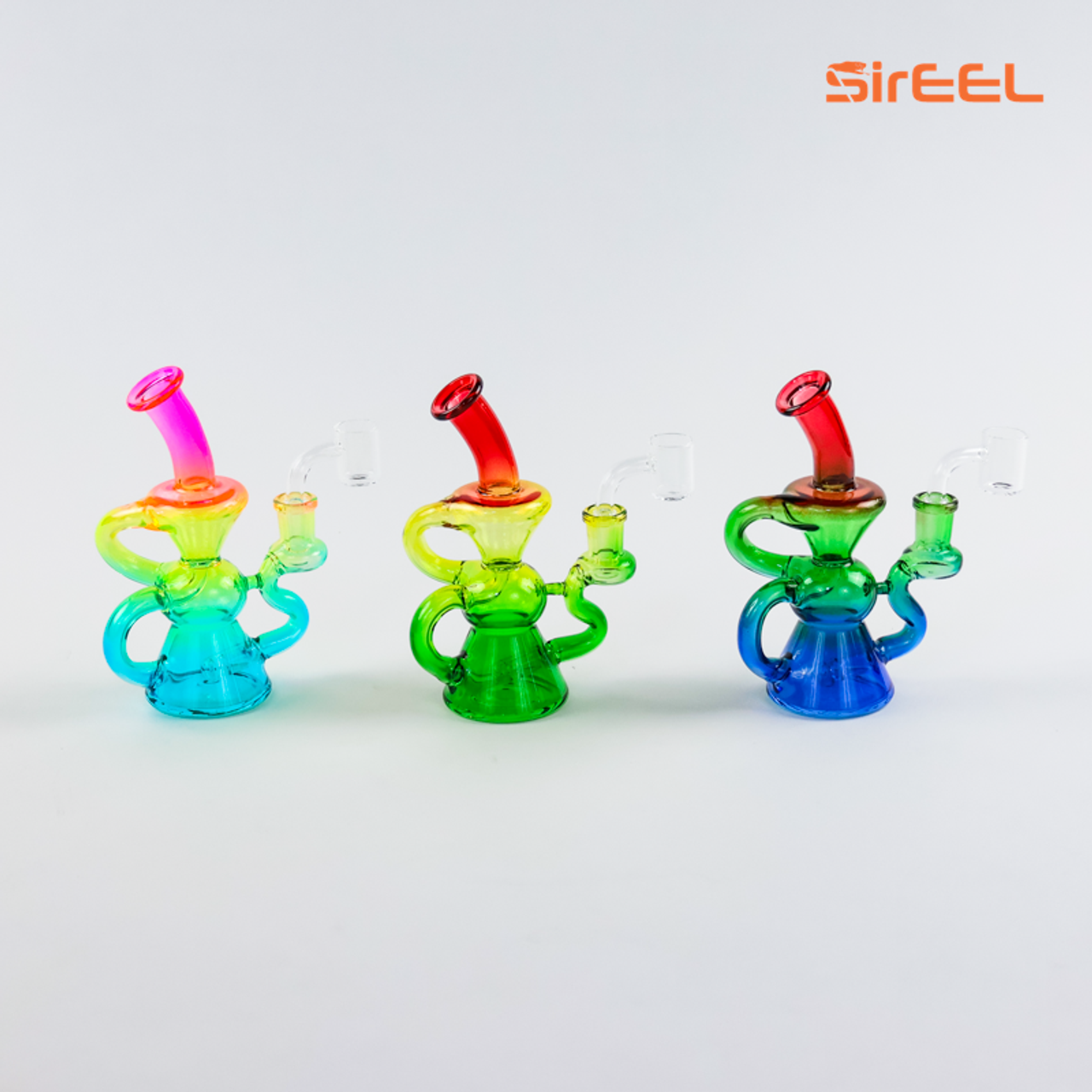 Photograph of product: SirEEL 5.5" Triple Tone Electra Recycler Rig with Banger | Assorted Colors