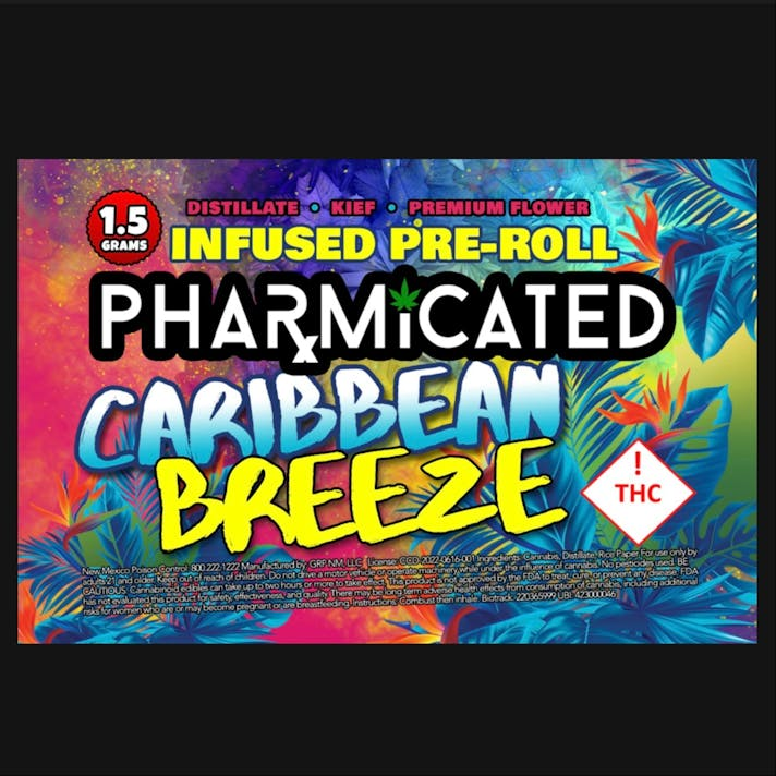 Photograph of product: PhD - Infused Preroll 1.5g - Caribbean Breeze