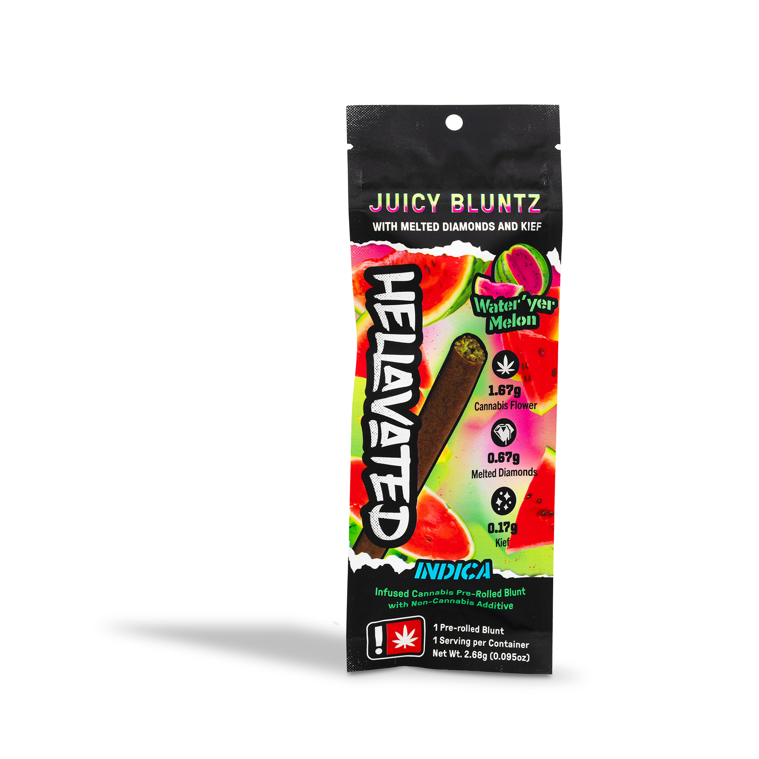 Photograph of product: Hellavated - Water'yer Melon Infused + Flavored Blunt - 2.51g