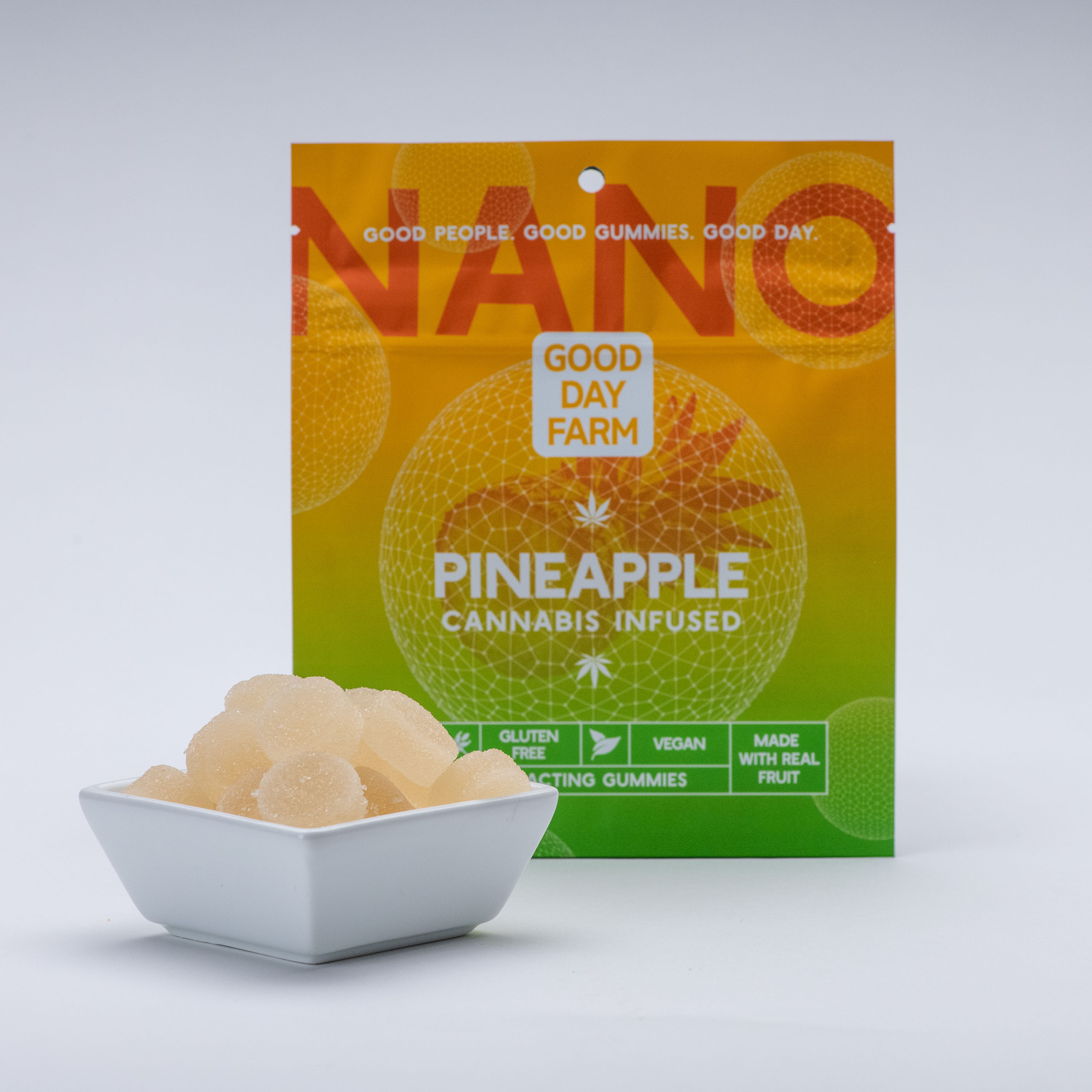 Photograph of product: Good Day Farm | Nano Gummies | Pineapple 100mg