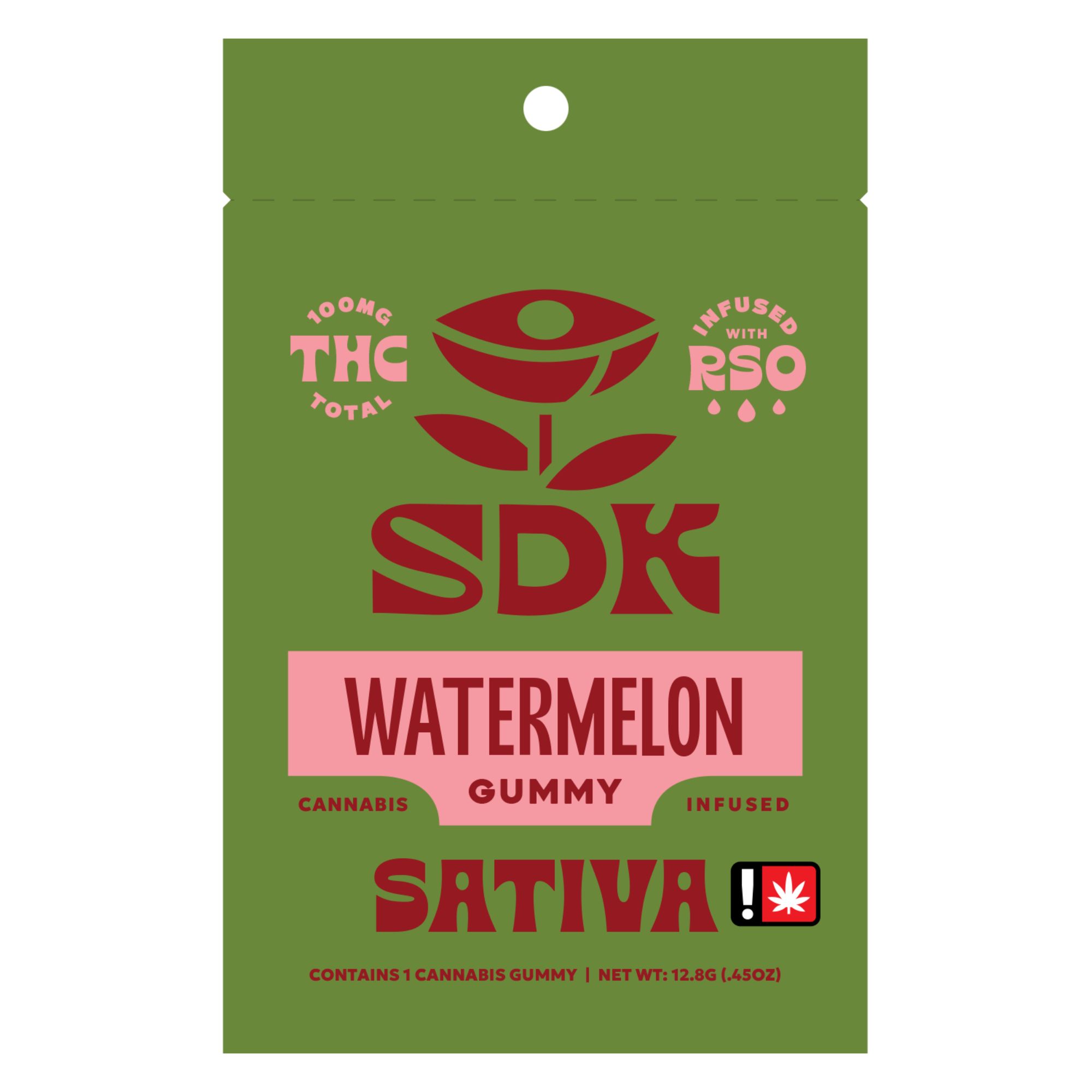 Photograph of product: Gummy (RSO Infused) | SDK | Watermelon | 100mg