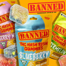 Photograph of product: Banned 200mg au chocolat Rosin Gummies | Berry Melon