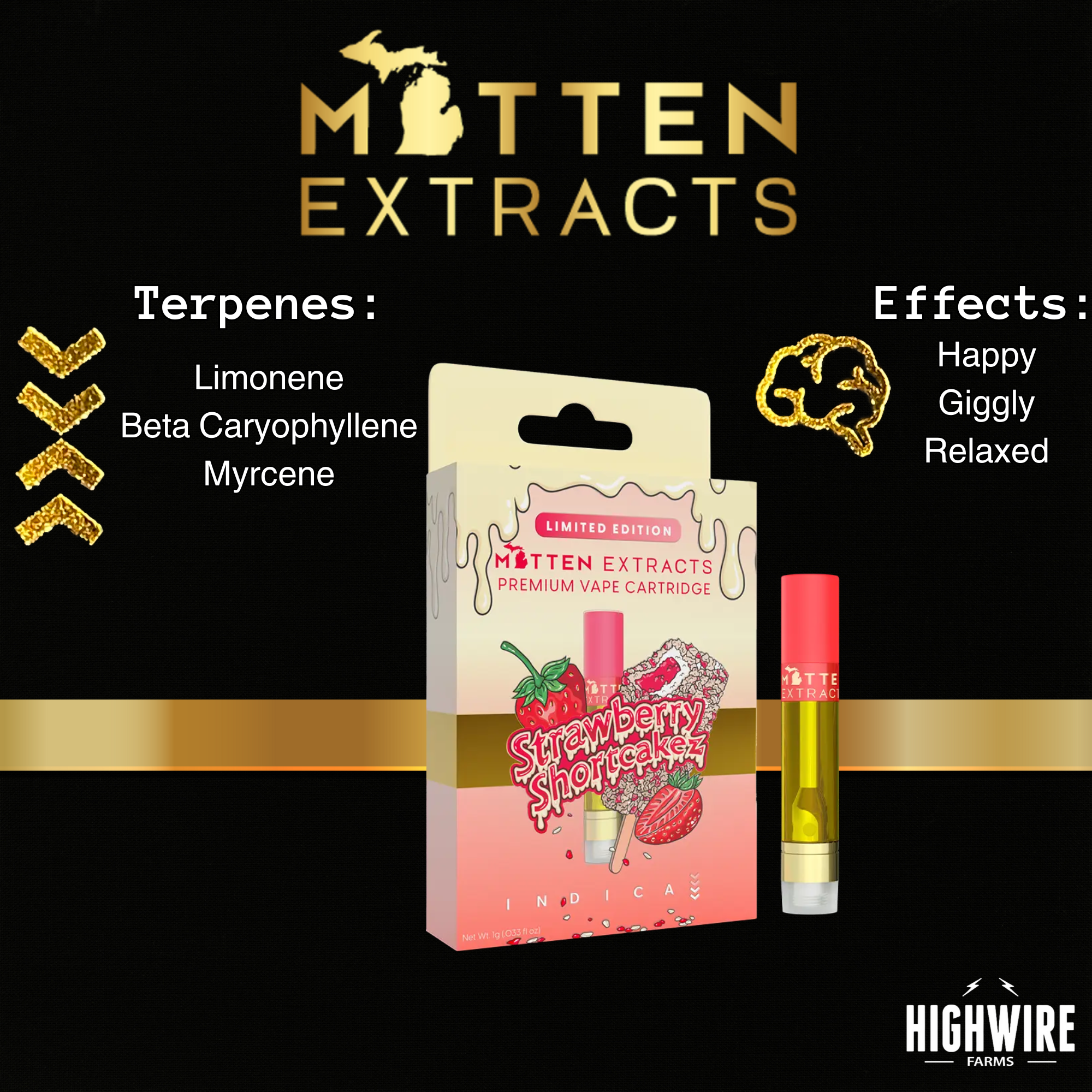 Photograph of product: Mitten Extracts Cart Strawberry Shortcakez 1g