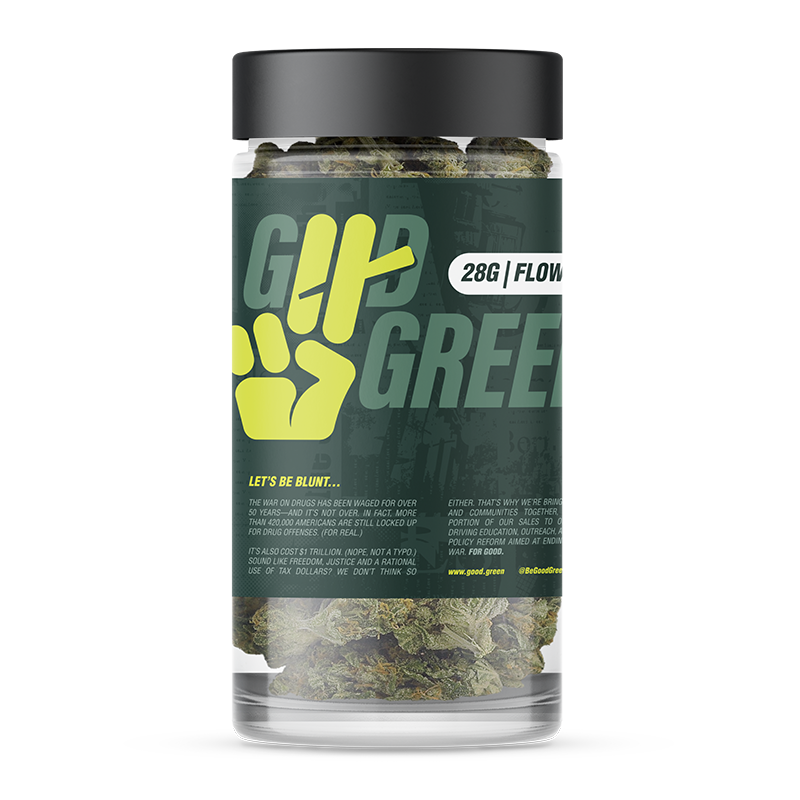 Photograph of product: GOOD GREEN | JAR FLOWER | ZACK'S CAKE - 28g