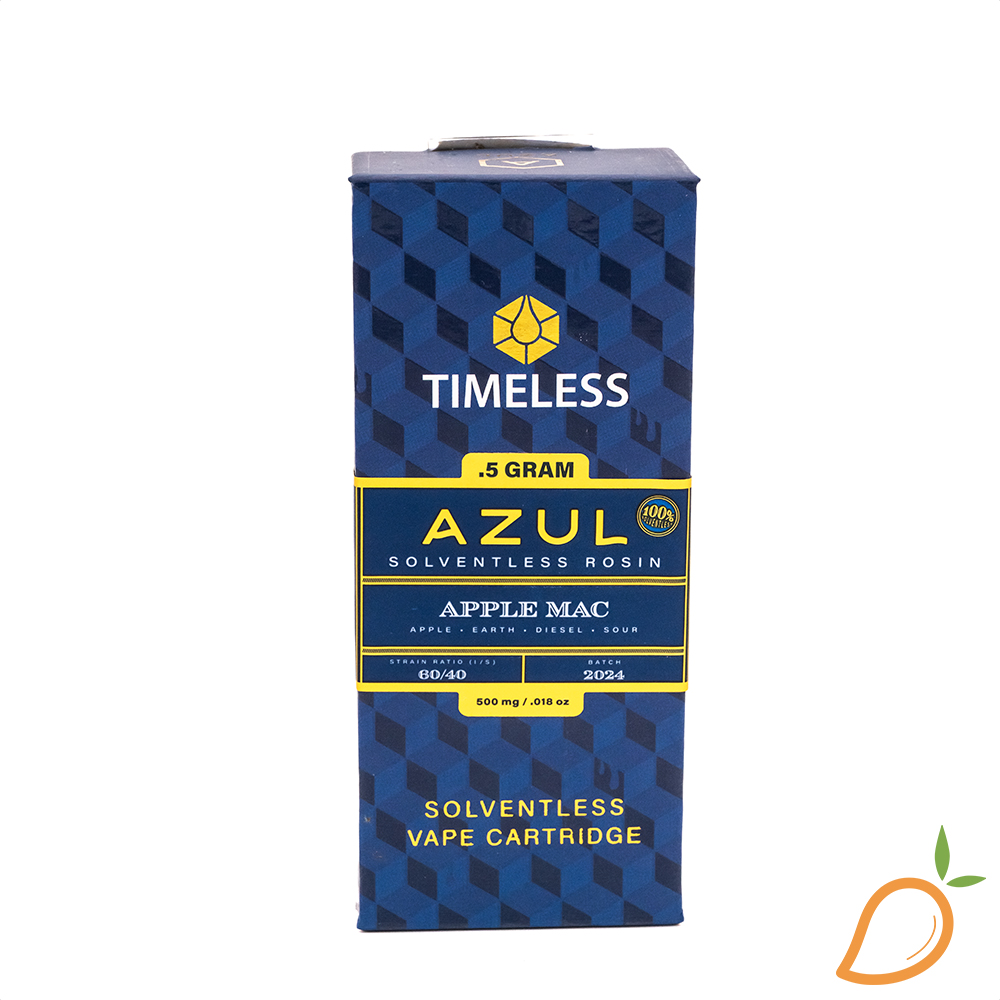 Photograph of product: 0.5g Apple Mac Live Rosin Vape Timeless Azul