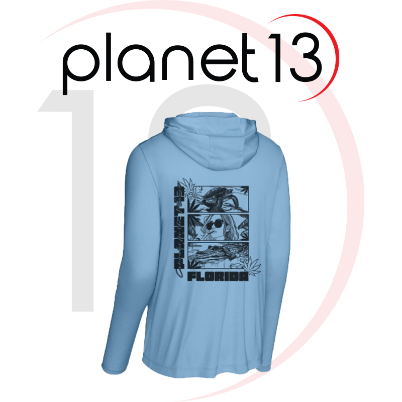 Photograph of product: Planet 13 LS Hoodie Shirt - Blue - M