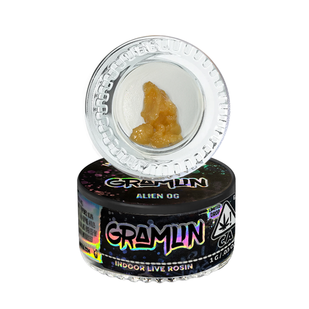 Photograph of product: INDOOR LIVE ROSIN EXTRACT - ALIEN OG 1G