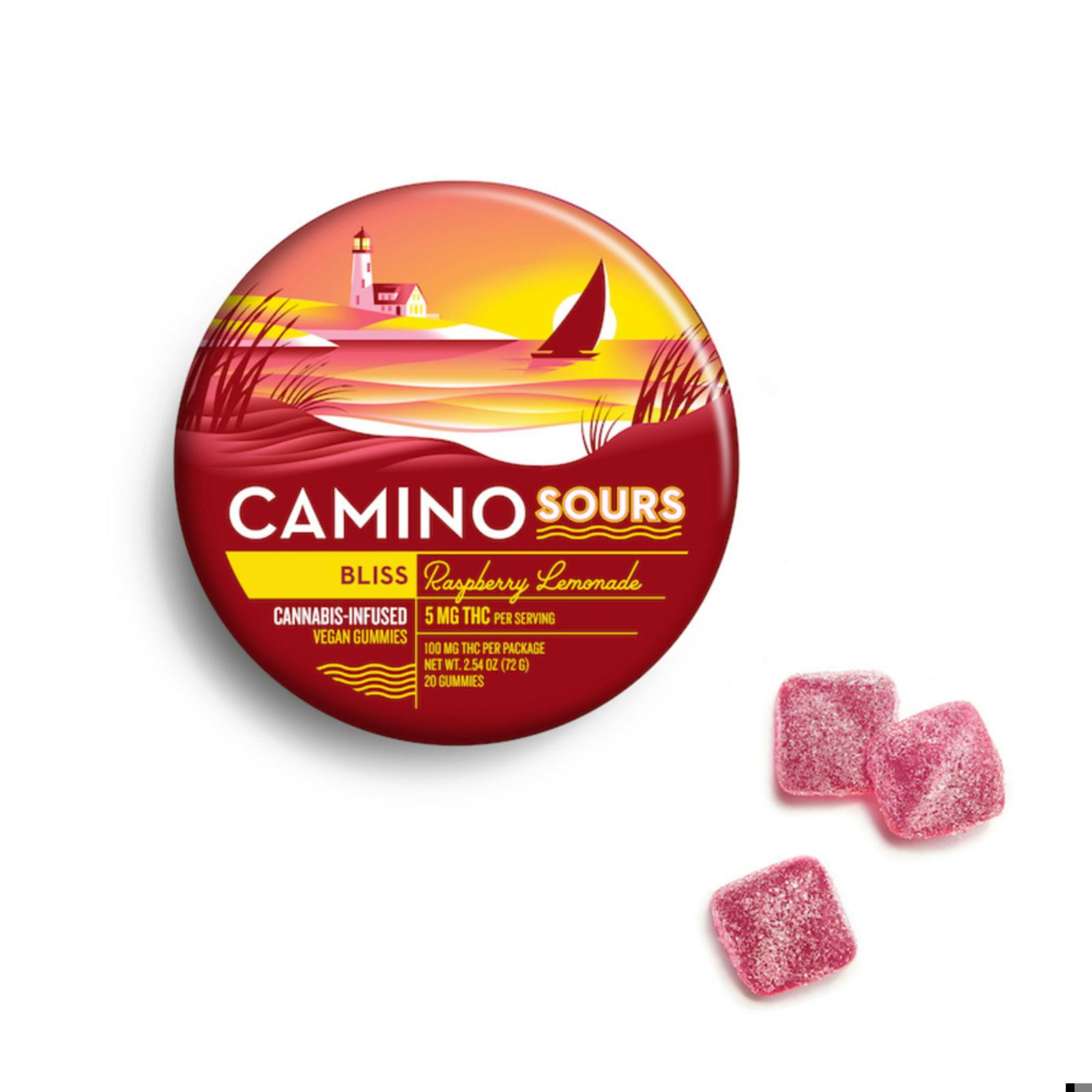 Photograph of product: Camino Sours | Rasberry Lemonade (H) | 10mg x 10 Gummies