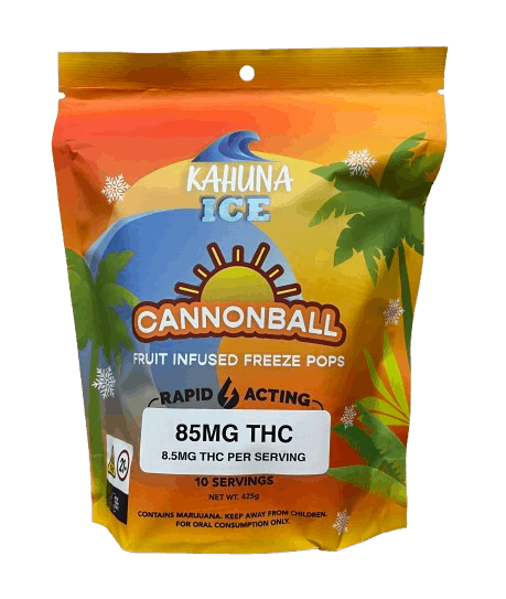 Photograph of product: Kahuna Freeze Pops 10pk Cannonball 85mg