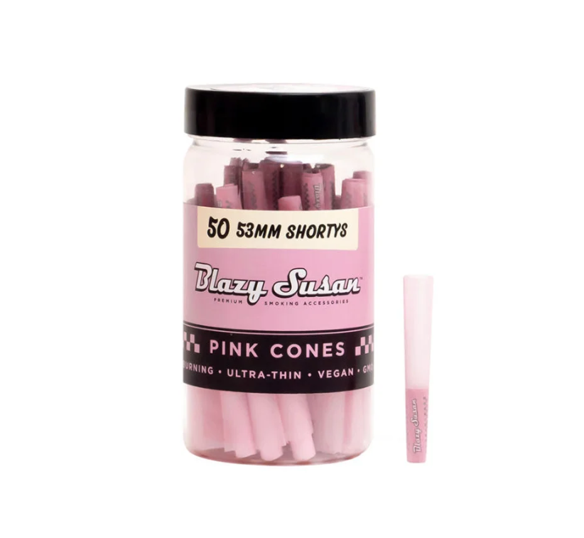 Photograph of product: Blazy Susan | Cones Shortys Pink | 53mm 50pk