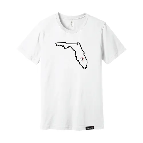 Photograph of product: Planet 13 Florida State Outline Tee White-Large