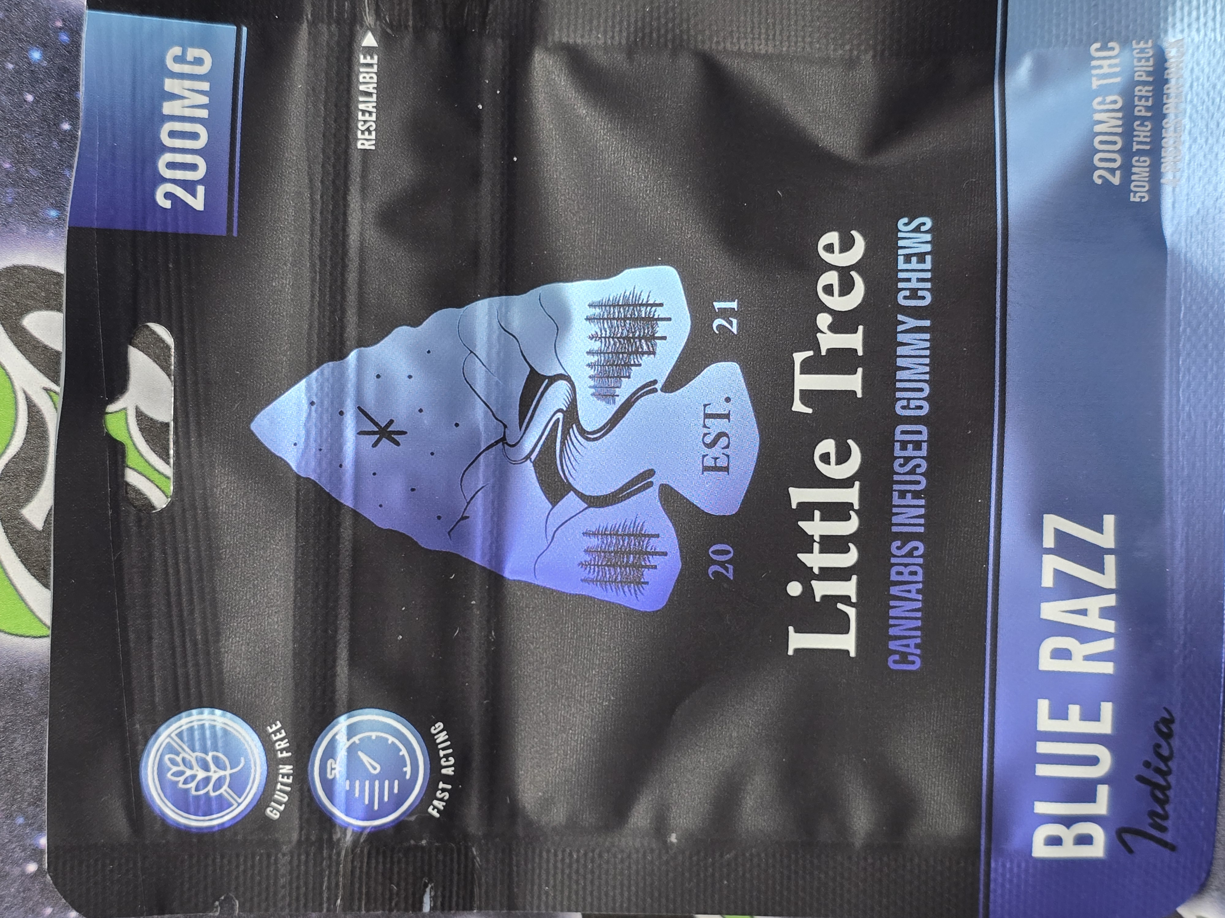 Photograph of product: Little Trees | Blue Razz | 200mg Gummy
