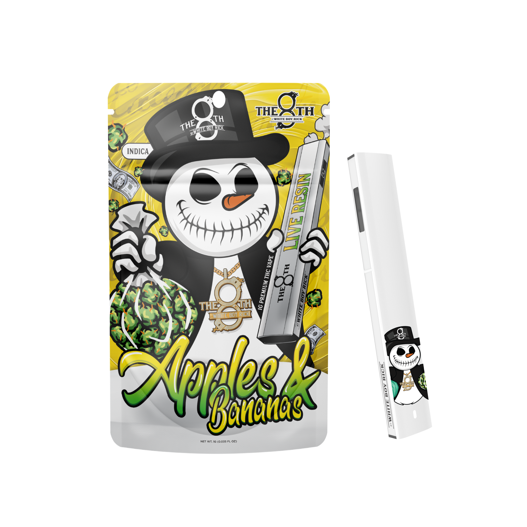 Photograph of product: White Boy Rick | The 8th |  Apples & Bananas Live Resin Disposable Cart