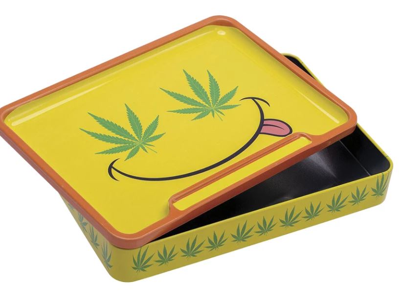 Photograph of product: Fujima Leaf Metal Rolling Tray Stash Box | 8"x5.75"