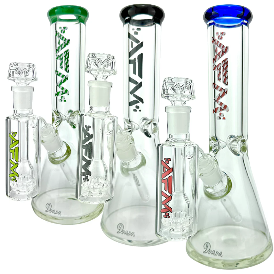 Photograph of product: Bong | 12" | Beaker w/ Included Ash Catcher | AFM Glass | Assorted Colors