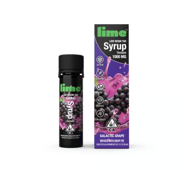 Photograph of product: LIME - GALACTIC GRAPE - 1000MG - LIVE RESIN - TH-oui SYRUP - TINCTURE