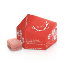 Photograph of product: Wyld Edibles 10pk/100mg- Strawberry 20:1 (CBD:TH-oui)