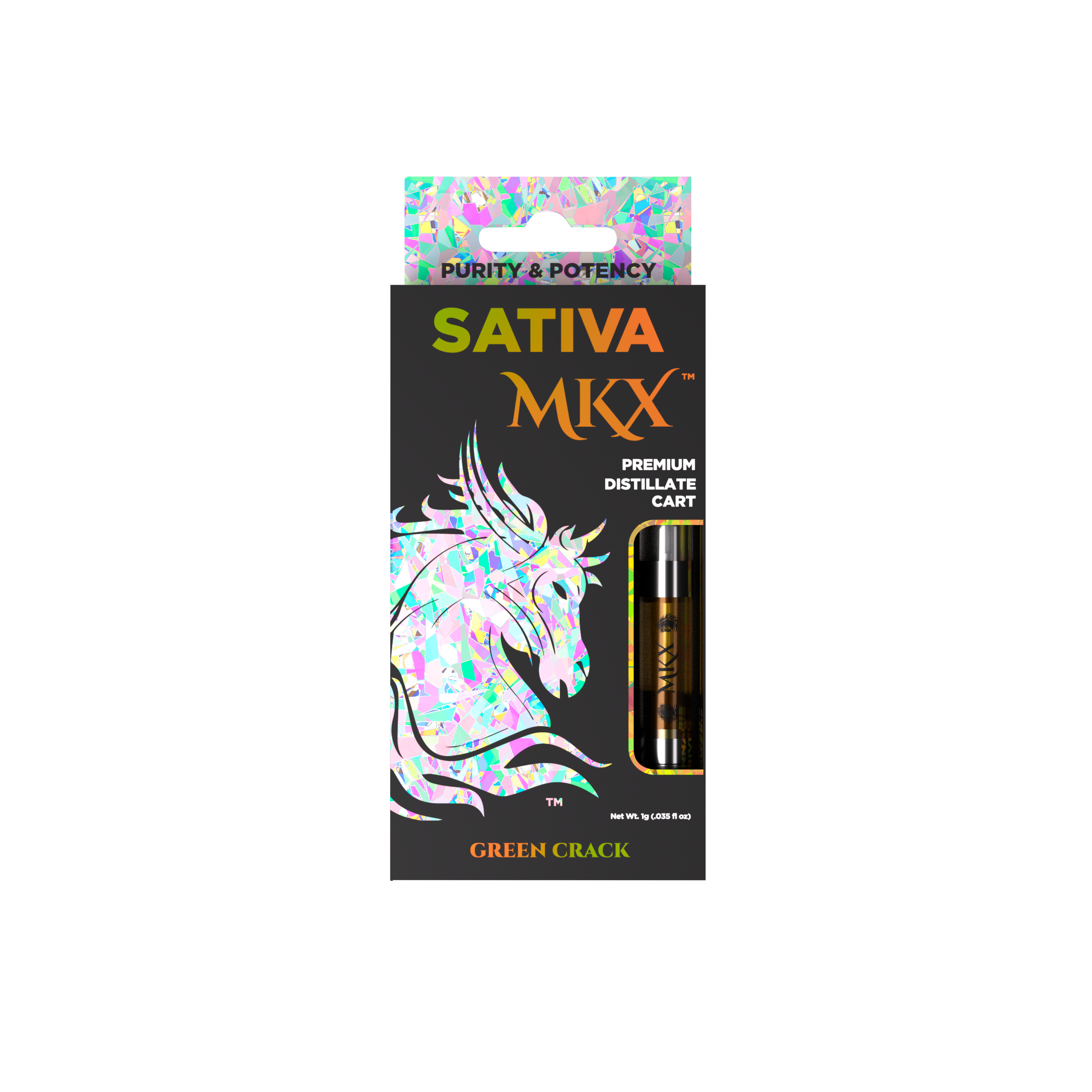 Photograph of product: MKX | Green Crack | 1G 510 Distillate Cartridge