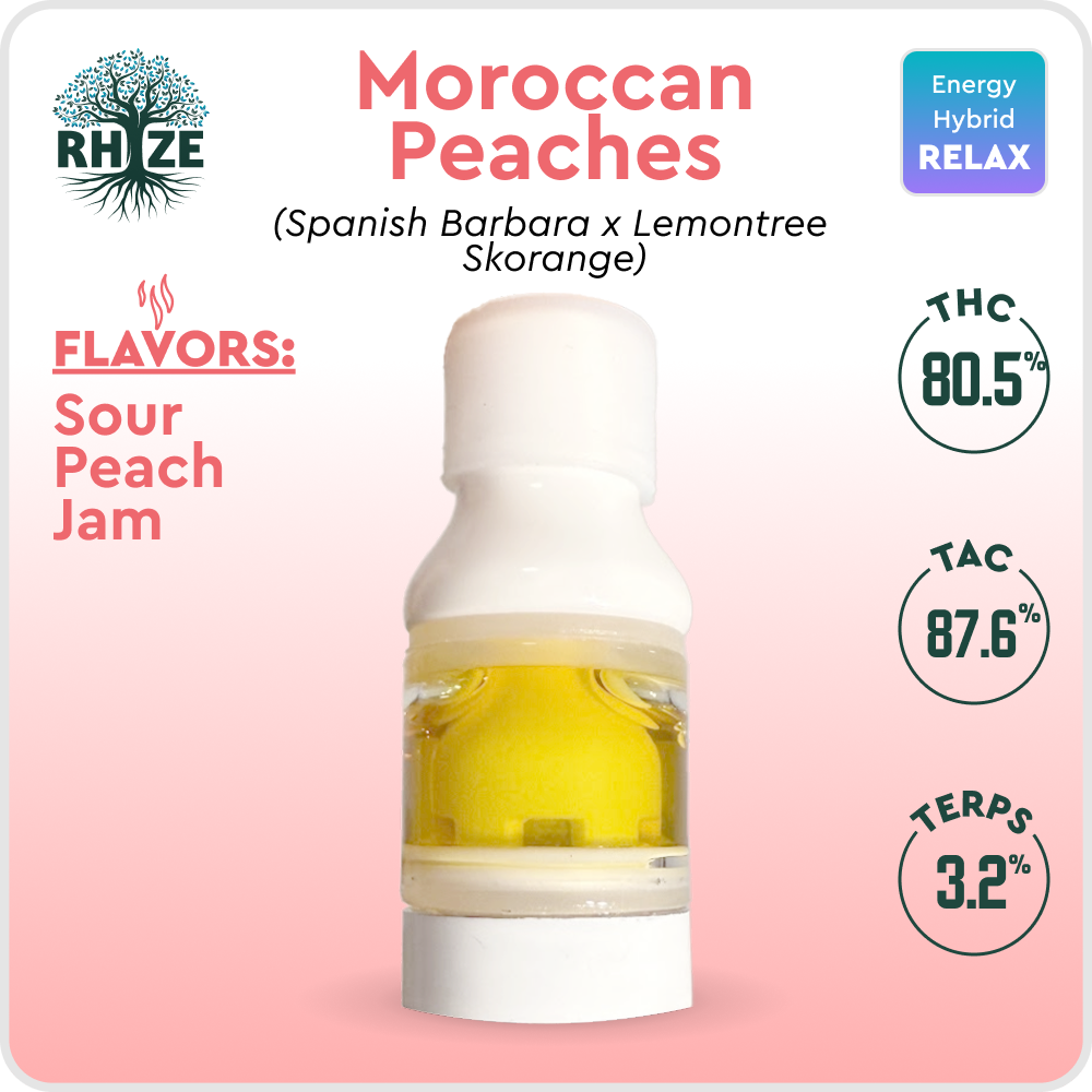 Photograph of product: Moroccan Peaches .5g Live Rosin Cart