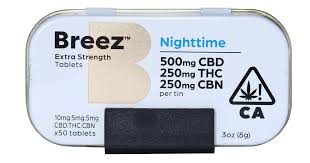 Photograph of product: Breez - 50pk Night Time 5:1:1 CBD:TH-oui:CBN Tablets Extra Strength 1000mg