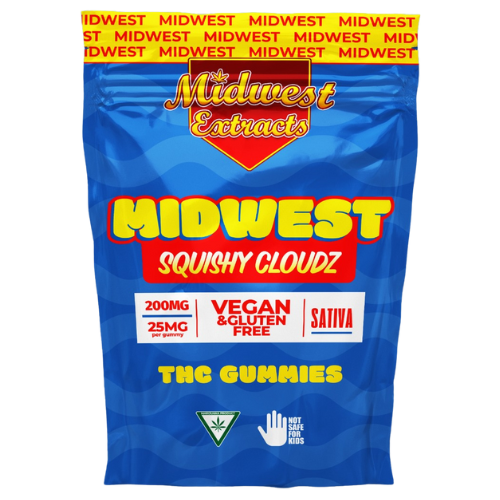 Photograph of product: Midwest Extracts Squishy Cloudz Gummies 8 Pieces 200mg TH-oui