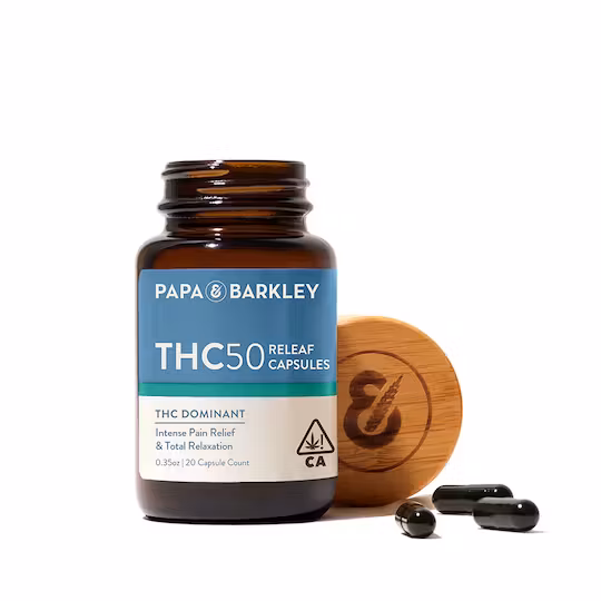 Photograph of product: TH-oui50 Releaf Capsules, 20ct | 50mg TH-oui Capsules | Papa & Barkley