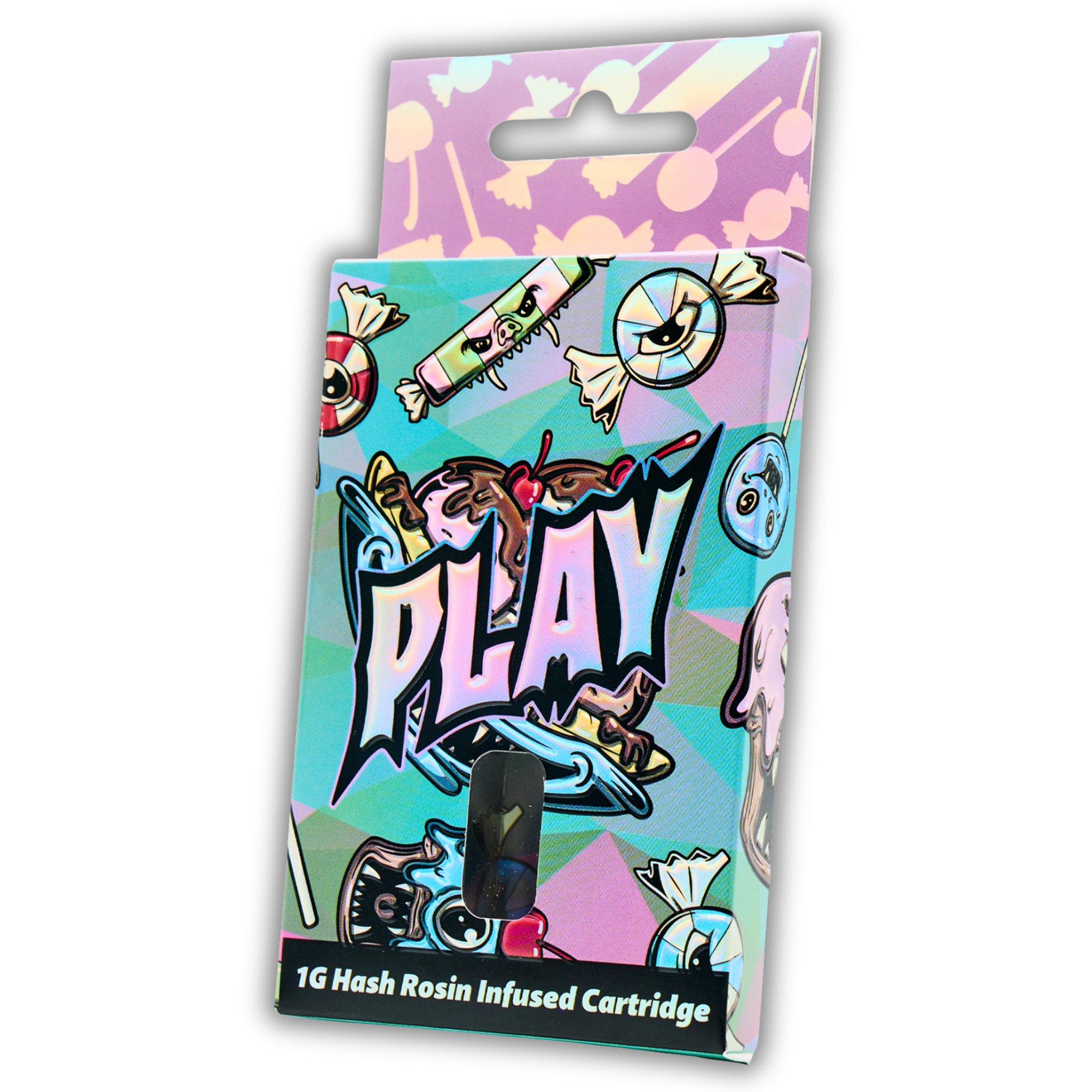 Photograph of product: Play | au chocolat Rosin Infused Distillate 510 Cart | Grape Za | 1g