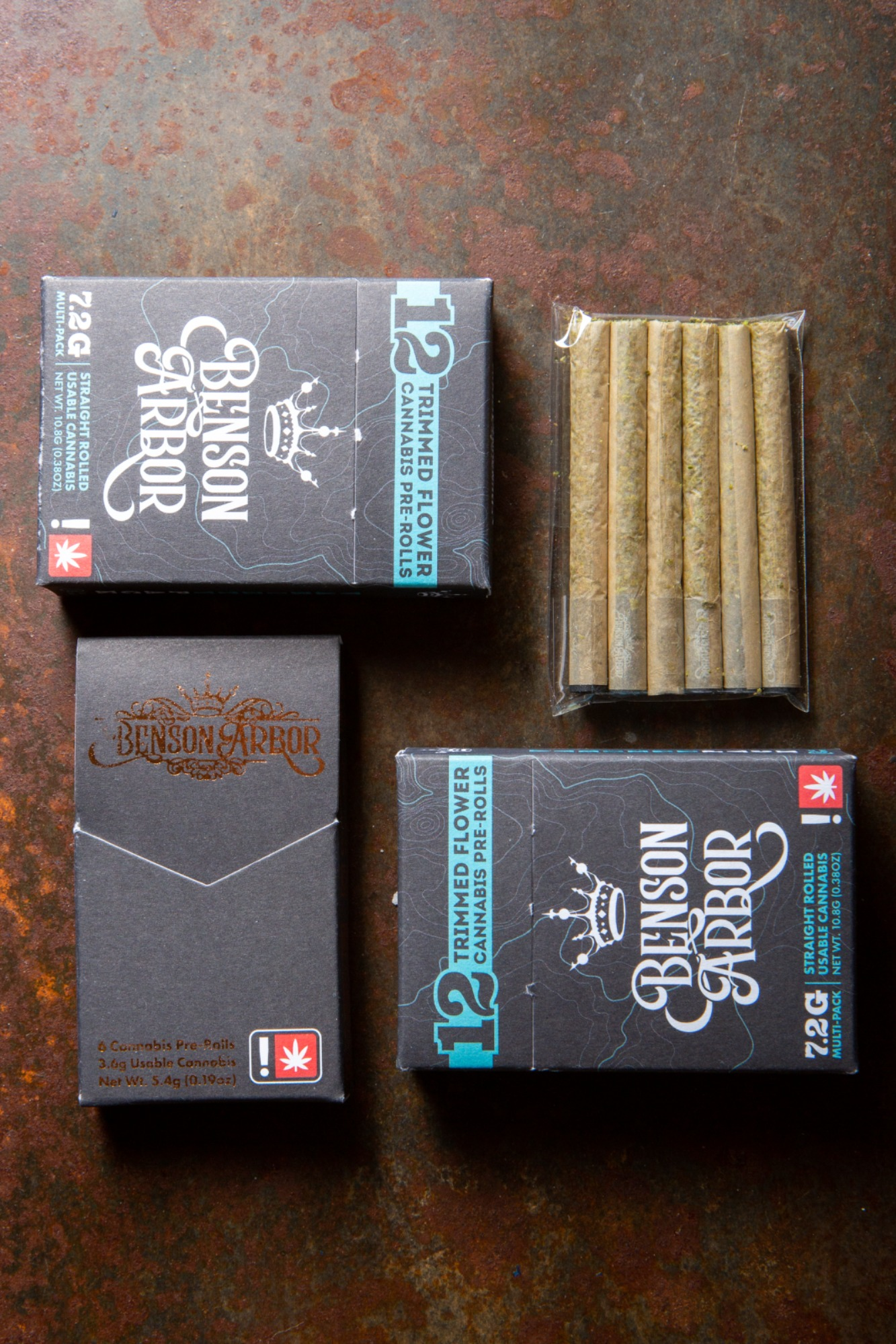 Photograph of product: Benson Arbor 12 x Sour Rado + Triangle Kush Pre-Rolls