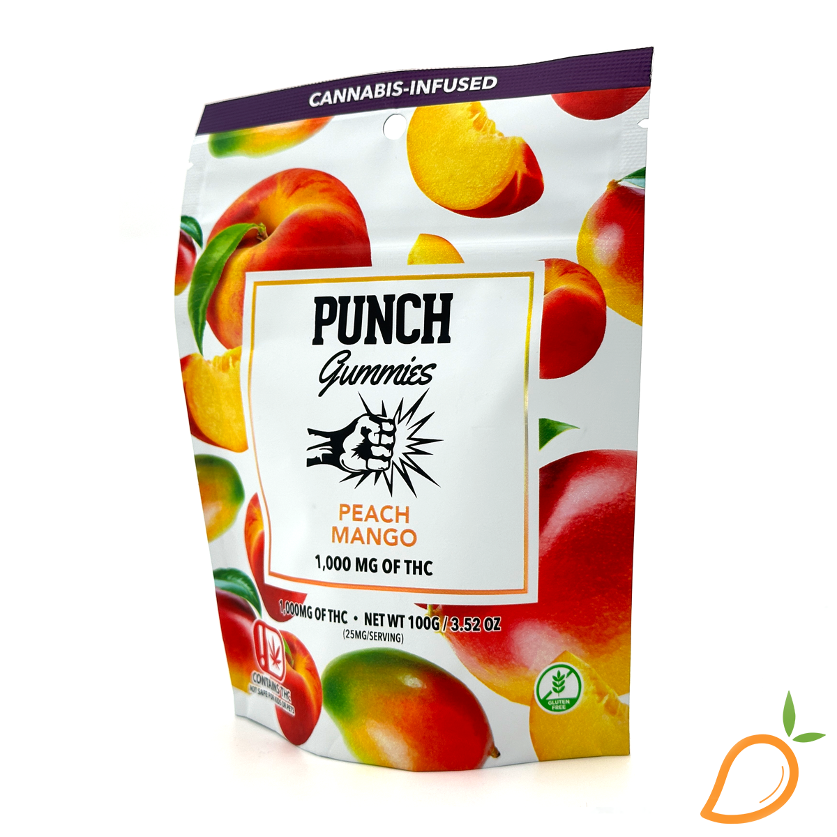 Photograph of product: 1000mg Peach Mango Gummies Punch Edibles