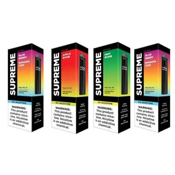 Photograph of product: Pod King Supreme - Nicotine Disposable - 1200 Puff - Strawberry Milk Shake