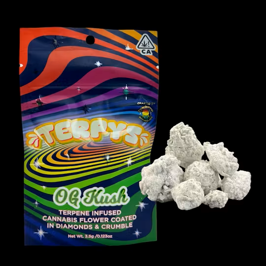 Photograph of product: DIAMOND INFUSED FLOWER - OG KUSH - 3.5G - (I)