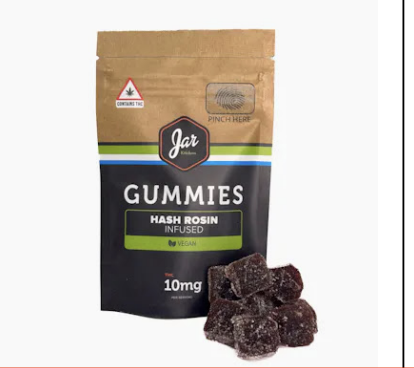 Photograph of product: Jar Co | Strawberries and Cream Vegan au chocolat Rosin Gummies | 100MG