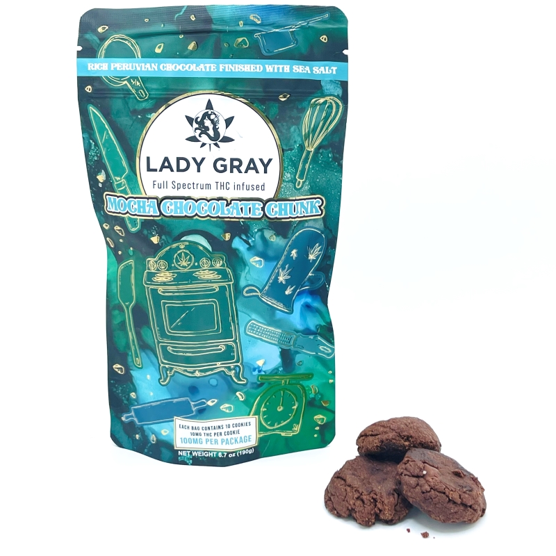 Photograph of product: Mocha Chocolate Chunk Cookies 100mg/10pk (H)