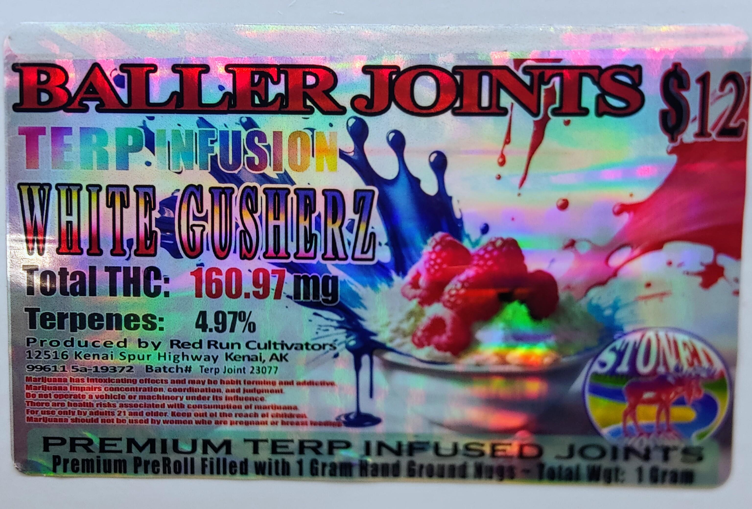 Photograph of product: White Gushers Terp Pre Roll