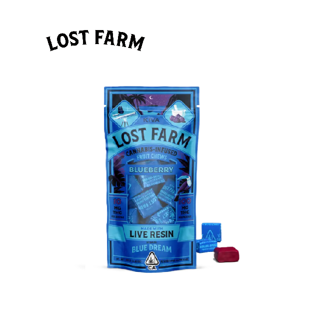 Photograph of product: BLUEBERRY BLUE DREAM 100MG 10 PACK LIVE RESIN FRUIT CHEWS