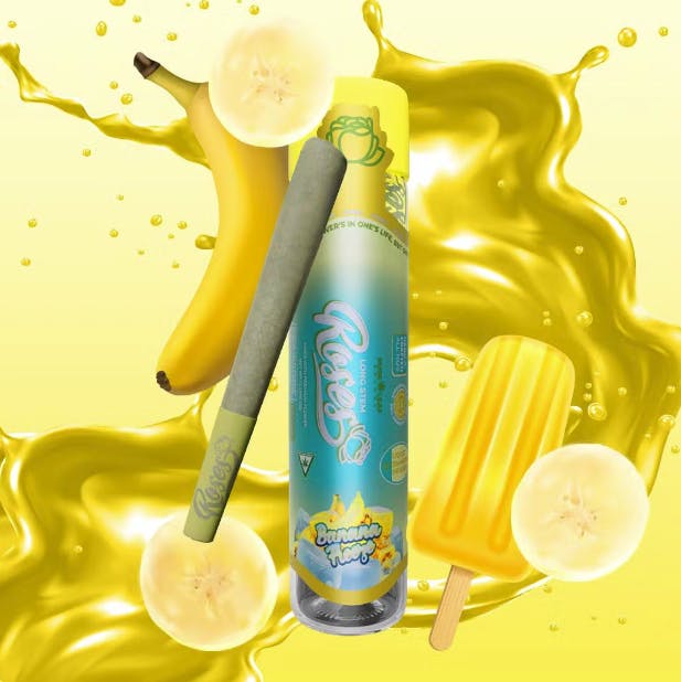 Photograph of product: Roses Single Infused PreRoll - Tangie Banana Long Stem