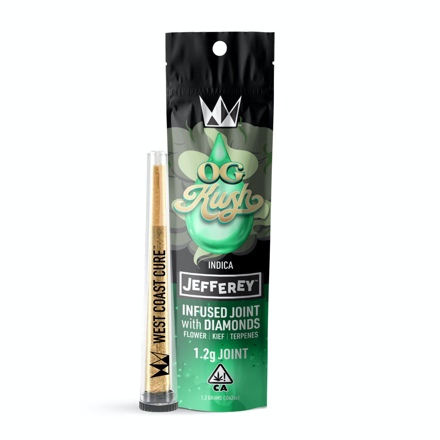 Photograph of product: West Coast Cure - OG Kush Jefferey Infused Preroll 1.2g