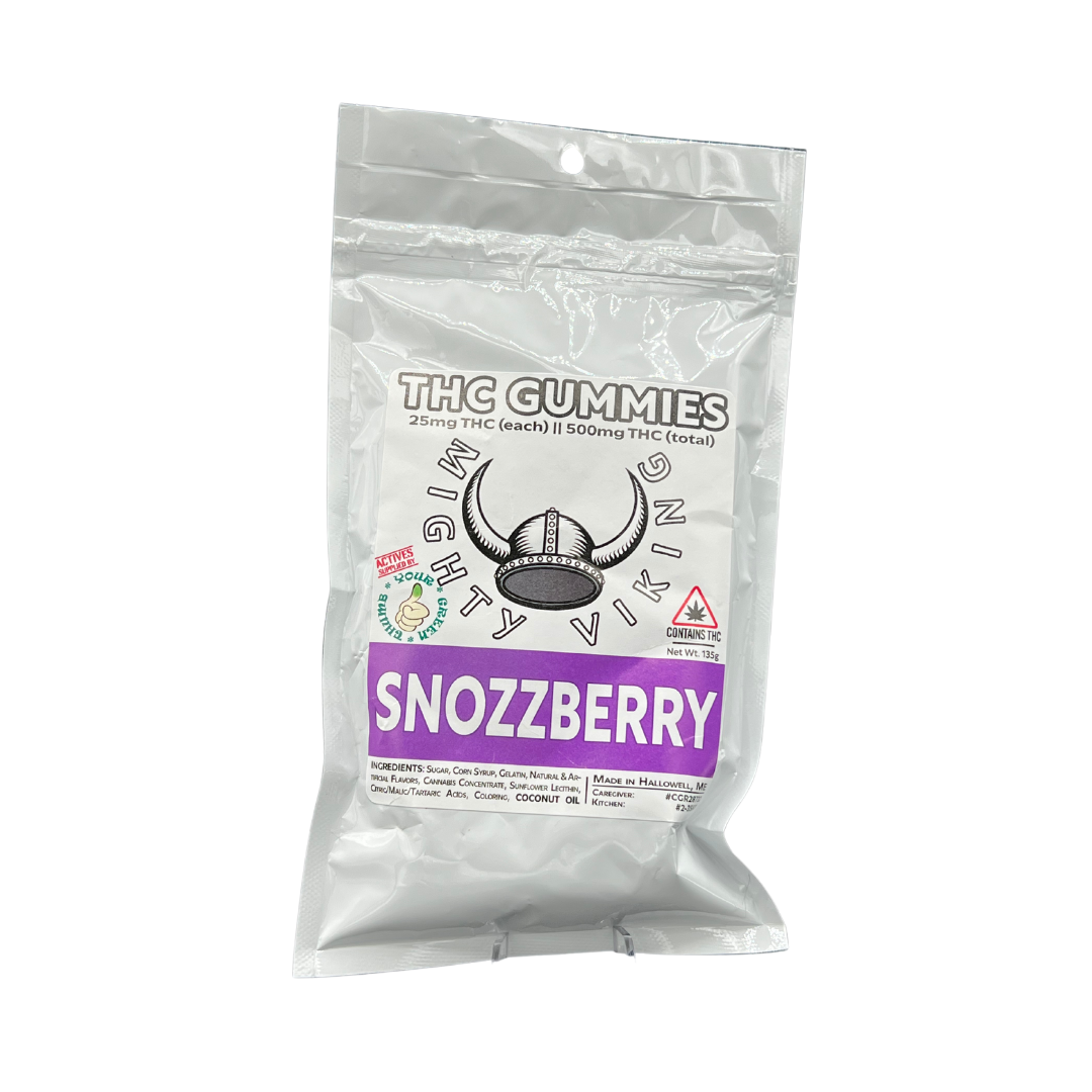 Photograph of product: Mighty Viking 25mg TH-oui Gummies - Snozzberry