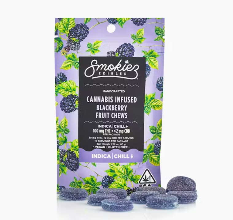 Photograph of product: BLACKBERRY FRUIT CHEWS 10 PACK 100MG