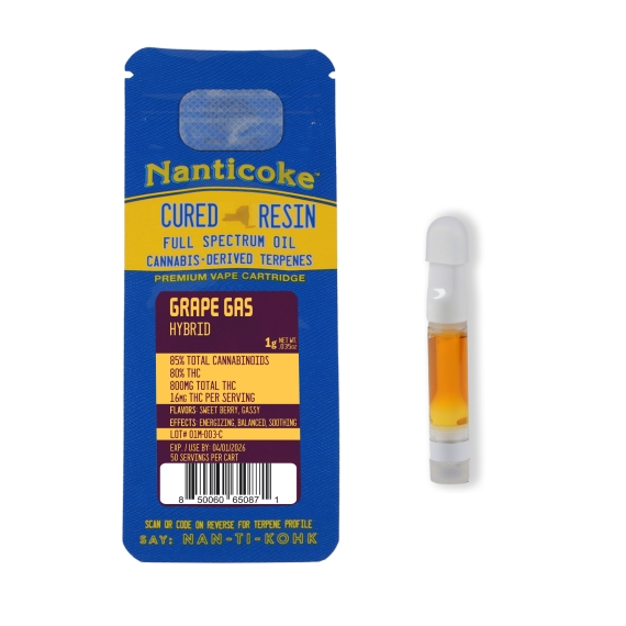Photograph of product: Nanticoke | Grape Gas | 1g Cured Resin Cart