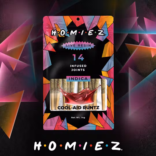 Photograph of product: Homiez - 14pk 1g Infused Prerolls - (14g) - Oui'd - **COOL-AID RUNTZ**