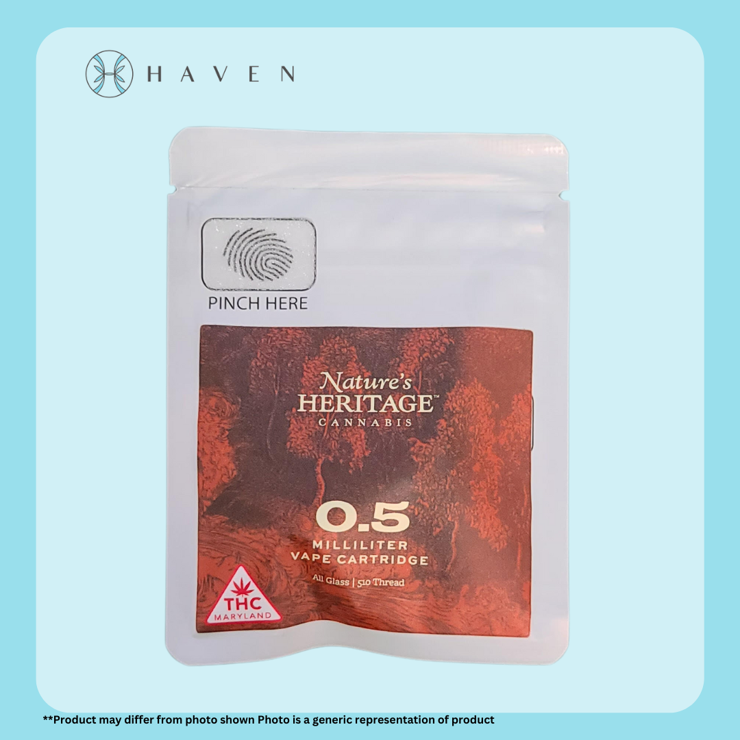 Photograph of product: 0.5g Mango Mintality Live Resin Vape Cart | Heritage