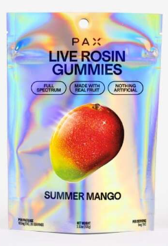 Photograph of product: Juicy Mango Live Rosin Gummy 100mg (20Pk) (I)