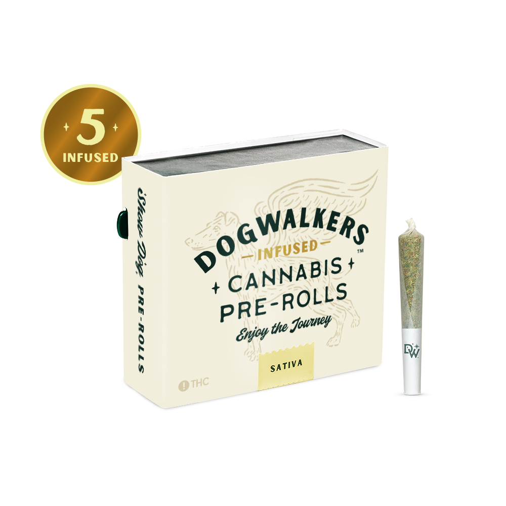 Photograph of product: Durban Z | 0.45g | 5pk Infused Pre-Rolls | Dogwalkers
